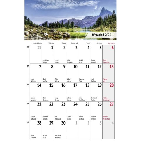 Kalendarz biurkowy miesięczny Pejzaże 240mm x 150mm Press (5904830713602) Press