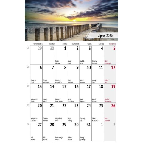 Kalendarz biurkowy miesięczny Pejzaże 240mm x 150mm Press (5904830713602) Press