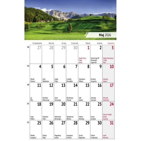 Kalendarz biurkowy miesięczny Pejzaże 240mm x 150mm Press (5904830713602) Press