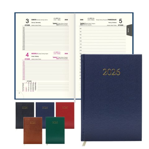 Kalendarz książkowy (terminarz) EKONOMICZNY A5 Press (DZIENNY) Press