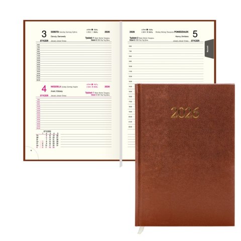 Kalendarz książkowy (terminarz) EKONOMICZNY A5 Press (DZIENNY) Press