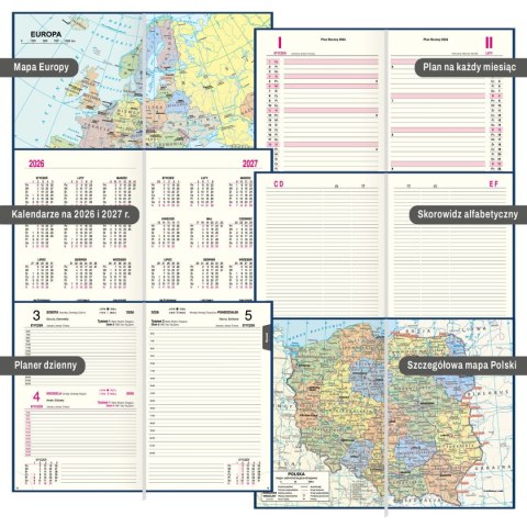 Kalendarz książkowy (terminarz) EKONOMICZNY A5 Press (DZIENNY) Press