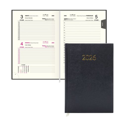 Kalendarz książkowy (terminarz) EKONOMICZNY A5 Press (DZIENNY) Press