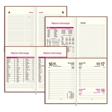 Kalendarz książkowy (terminarz) FIGARO A6 Press (DZIENNY) Press