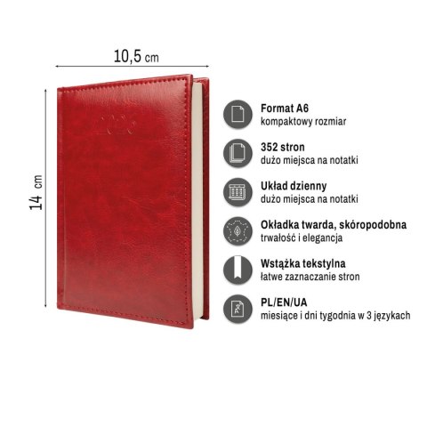 Kalendarz książkowy (terminarz) FIGARO A6 Press (DZIENNY) Press