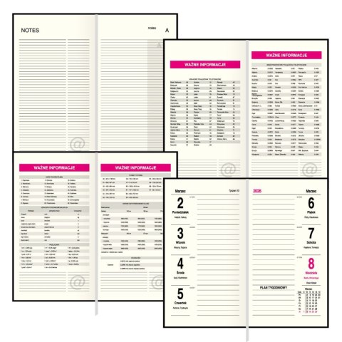 Kalendarz książkowy (terminarz) SLIM 3/4 B6 Press (tygodniowy) Press