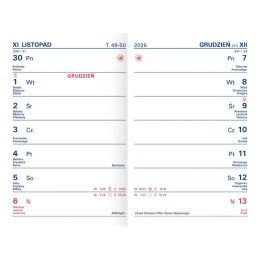 Kalendarz książkowy (terminarz) TIK kieszonkowy 82mm x 120mm Wydawnictwo Telegraph (K1) Wydawnictwo Telegraph