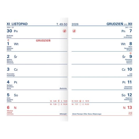 Kalendarz książkowy (terminarz) TIK kieszonkowy 82mm x 120mm Wydawnictwo Telegraph (K1) Wydawnictwo Telegraph