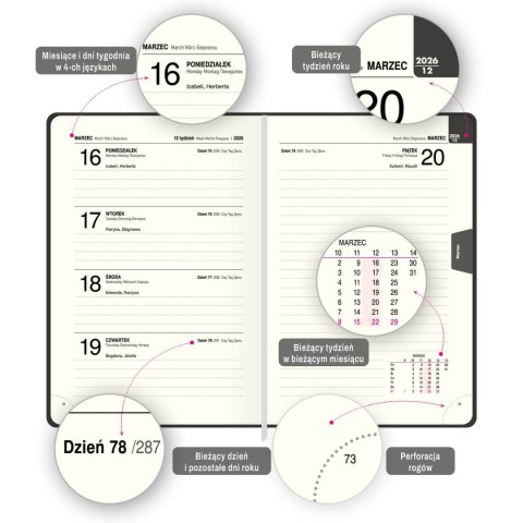 Kalendarz książkowy (terminarz) dwuletni A5 Press Press