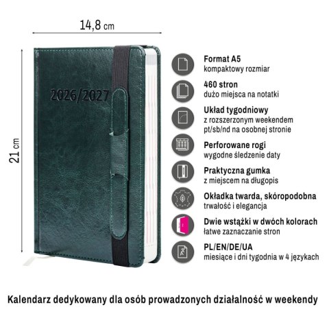 Kalendarz książkowy (terminarz) dwuletni A5 Press Press