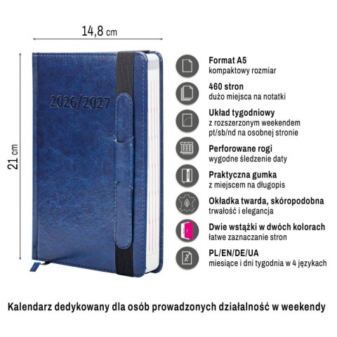 Kalendarz książkowy (terminarz) dwuletni A5 Press Press