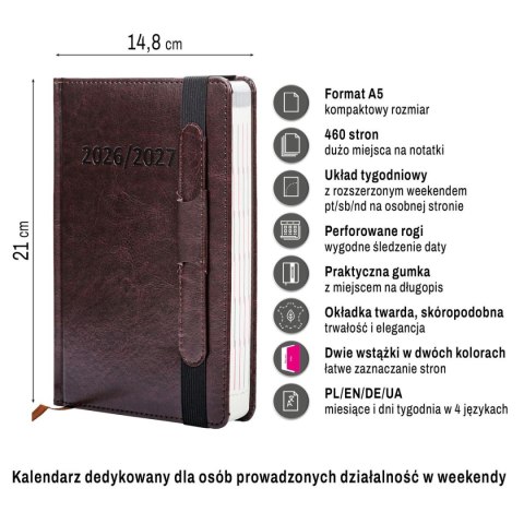 Kalendarz książkowy (terminarz) dwuletni A5 Press Press