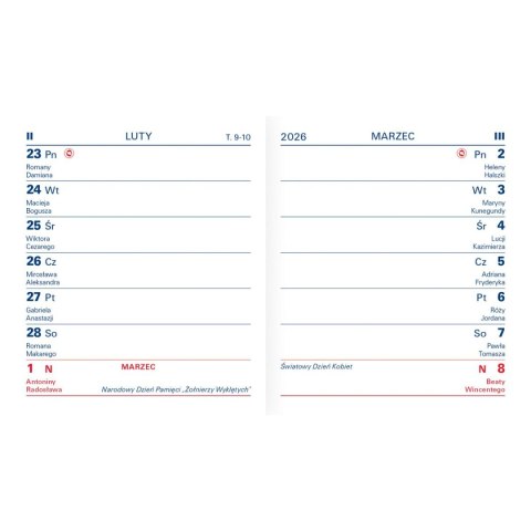 Kalendarz książkowy (terminarz) kieszonkowy 71mm x 81mm Wydawnictwo Telegraph Wydawnictwo Telegraph