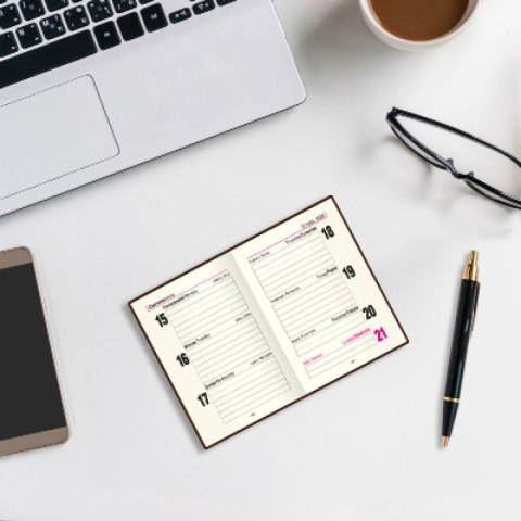 Kalendarz książkowy (terminarz) kieszonkowy A7 Press (tygodniowy) Press