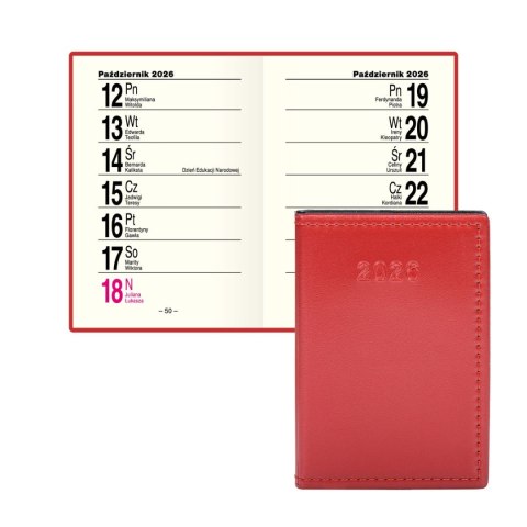 Kalendarz książkowy (terminarz) kieszonkowy A7 Press (tygodniowy) Press