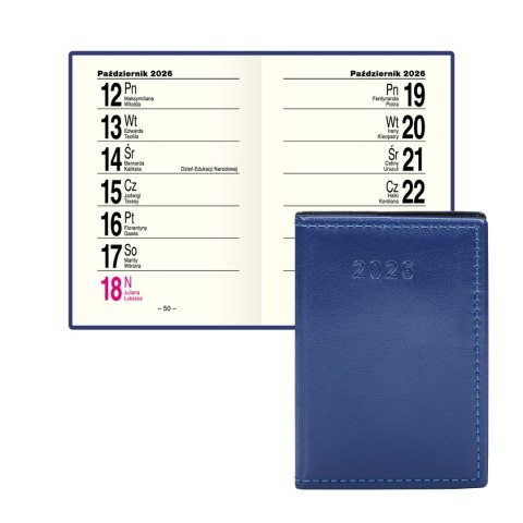 Kalendarz książkowy (terminarz) kieszonkowy A7 Press (tygodniowy) Press