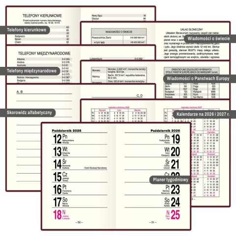Kalendarz książkowy (terminarz) kieszonkowy A7 Press (tygodniowy) Press