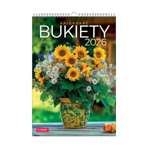 Kalendarz ścienny 16 stron wieloplanszowy A3 Press (Bukiety) Press