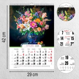 Kalendarz ścienny 16 stron wieloplanszowy A3 Press (Bukiety) Press