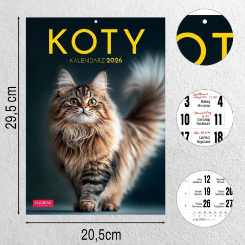 Kalendarz ścienny A4 KOTY A4 Press (5904830713381) Press