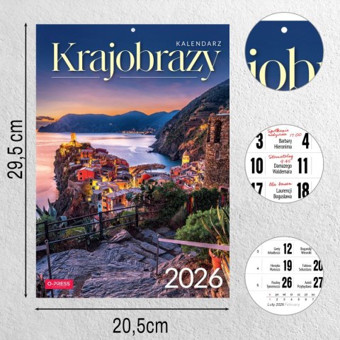 Kalendarz ścienny A4 KRAJOBRAZY A4 x 300mm Press (5904830713435) Press