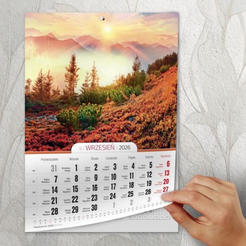 Kalendarz ścienny A4 KRAJOBRAZY A4 x 300mm Press (5904830713435) Press