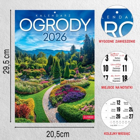 Kalendarz ścienny A4 OGRODY A4 Press (5904830713411) Press