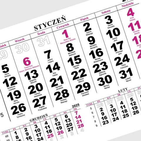 Kalendarz ścienny JEDNODZIELNY GÓRY A4 210mm x 295mm Press Press