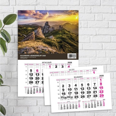 Kalendarz ścienny JEDNODZIELNY GÓRY A4 210mm x 295mm Press Press