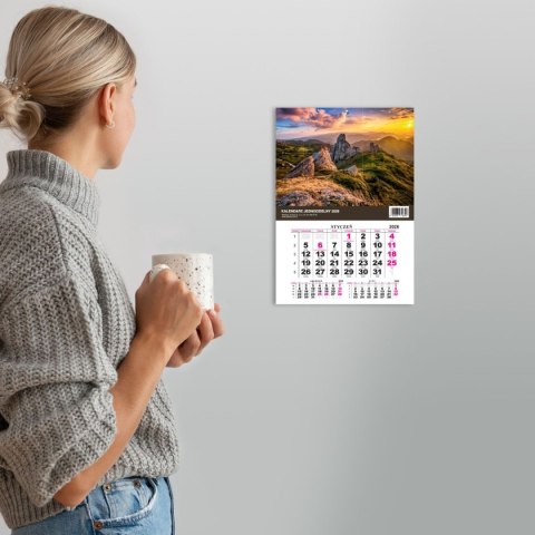 Kalendarz ścienny JEDNODZIELNY GÓRY A4 210mm x 295mm Press Press