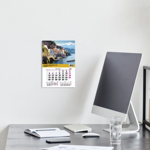 Kalendarz ścienny JEDNODZIELNY WIDOK A4 210mm x 295mm Press Press