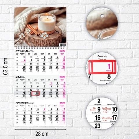 Kalendarz ścienny KAWA 310mm x 790mm Press Press