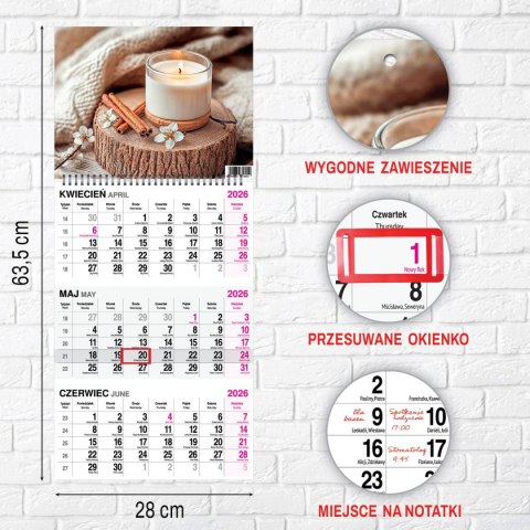 Kalendarz ścienny KAWA 310mm x 790mm Press Press