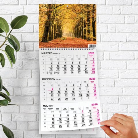 Kalendarz ścienny LAS A4 Press Press