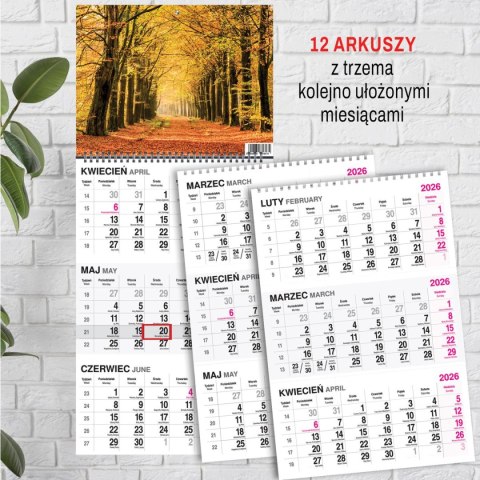 Kalendarz ścienny LAS A4 Press Press