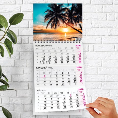Kalendarz ścienny PLAŻA 310mm x 790mm Press Press