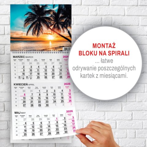 Kalendarz ścienny PLAŻA 310mm x 790mm Press Press