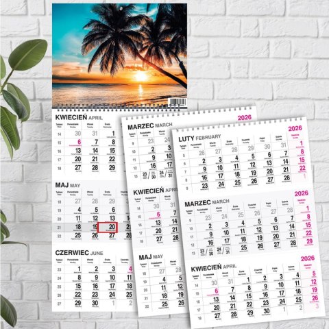 Kalendarz ścienny PLAŻA 310mm x 790mm Press Press