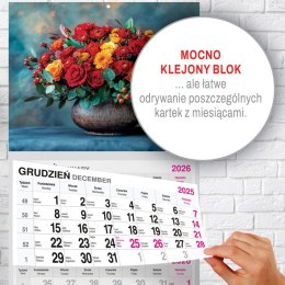 Kalendarz ścienny PREMIUM trójdzielny A4 Press (BUKIETY) Press