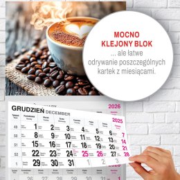 Kalendarz ścienny PREMIUM trójdzielny A4 Press (KAWA) Press