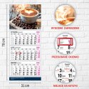 Kalendarz ścienny PREMIUM trójdzielny A4 Press (KAWA) Press
