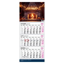 Kalendarz ścienny PREMIUM trójdzielny A4 Press (KOMINEK) Press