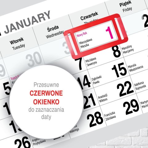 Kalendarz ścienny PREMIUM trójdzielny A4 Press (KOMINEK) Press