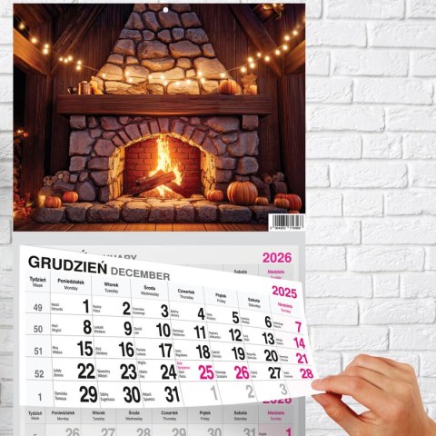 Kalendarz ścienny PREMIUM trójdzielny A4 Press (KOMINEK) Press