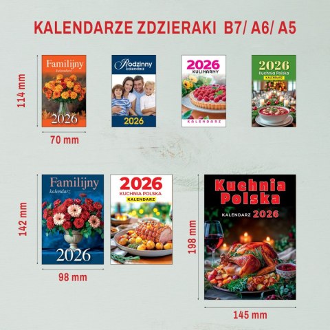 Kalendarz ścienny ZDZIERAK FAMILIJNY A6 Press Press