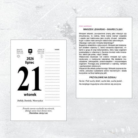 Kalendarz ścienny ZDZIERAK KUCHNIA POLSKA A6 Press Press