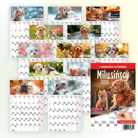 Kalendarz ścienny na lodówkę z magnesem 137mm x 210mm Press (MILUSIŃSCY) Press