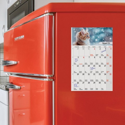 Kalendarz ścienny na lodówkę z magnesem 137mm x 210mm Press (MILUSIŃSCY) Press