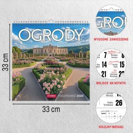 Kalendarz ścienny ogrody 33x33 330mm x 330mm Press Press