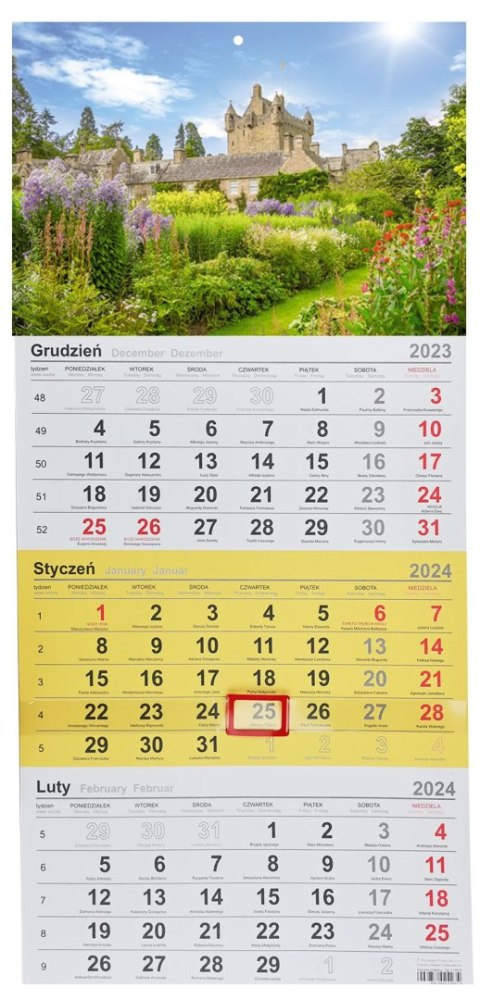 Kalendarz ścienny trójdzielny 288mm x 622mm Michalczyk i Prokop (T-106T-04) Michalczyk i Prokop